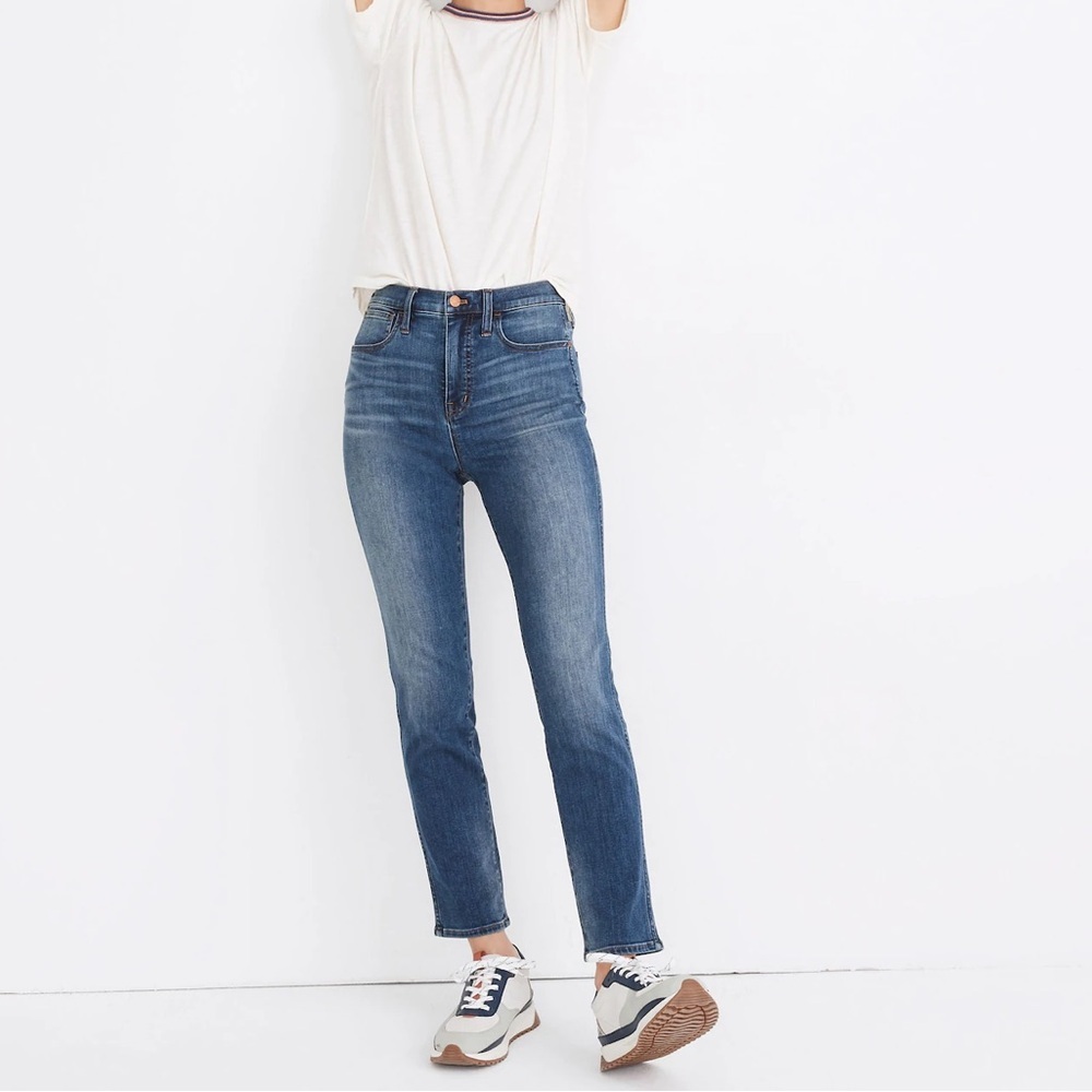 {Madewell} "Roadtripper Stovepipe" Tall Long Blue Cigarette Straight Leg Jeans